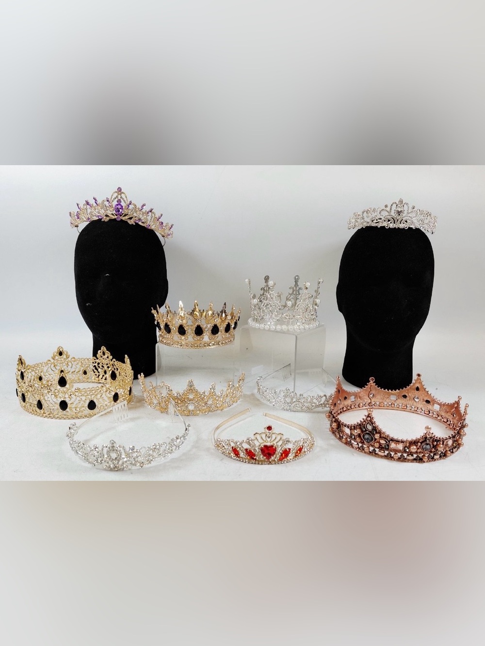 10pcs Rhinestone Crowns Set for Events weddings, Prom , Birthday and Decorations